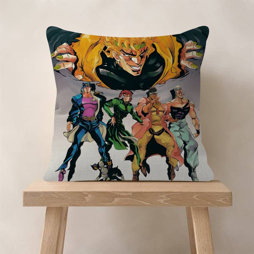 Японская Манга JoJo Bizarre Adventure Офисная Подушка Наволочка Автомобильная Наволочка на Подушку 45X45СМ Наволочка на Подушку для Спины Подушка для Дивана