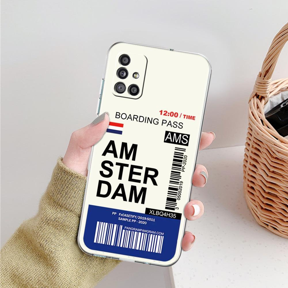 Чехол Для Samsung A15 A13 A35 A55 A51 A71 A41 A31 A05 A17 A23 A25 A33 A53 A73 5G A07 4G Чехол Мировой Городской Билет Путешествия Нью-Йорк