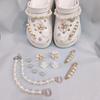 Xiaohongshu DIY Hole Shoes Flower Ornaments Removable Pearl Chain Camellia Longmen Bead Set Shoe Buckle Accessories