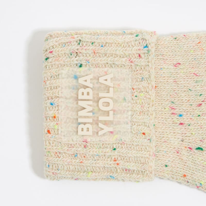 BIMBA Y LOLA Бежевые шерстяные перчатки с логотипом B246AIG007IVB