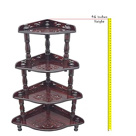 Красивый деревянный большой трехъярусный стол высотой 114,3 см с угловой подставкой ручной работы