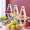 European Style Deluxe Fruit Plate Dessert Display Stand Tray Shelf Folding Double Layer Fruit Bowl Home Decorative Storage Rack