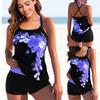 2023 женские новые купальники-танкини с цветочным принтом, большие размеры, женский купальник, женский купальный костюм из двух предметов, пляжная одежда для плавания