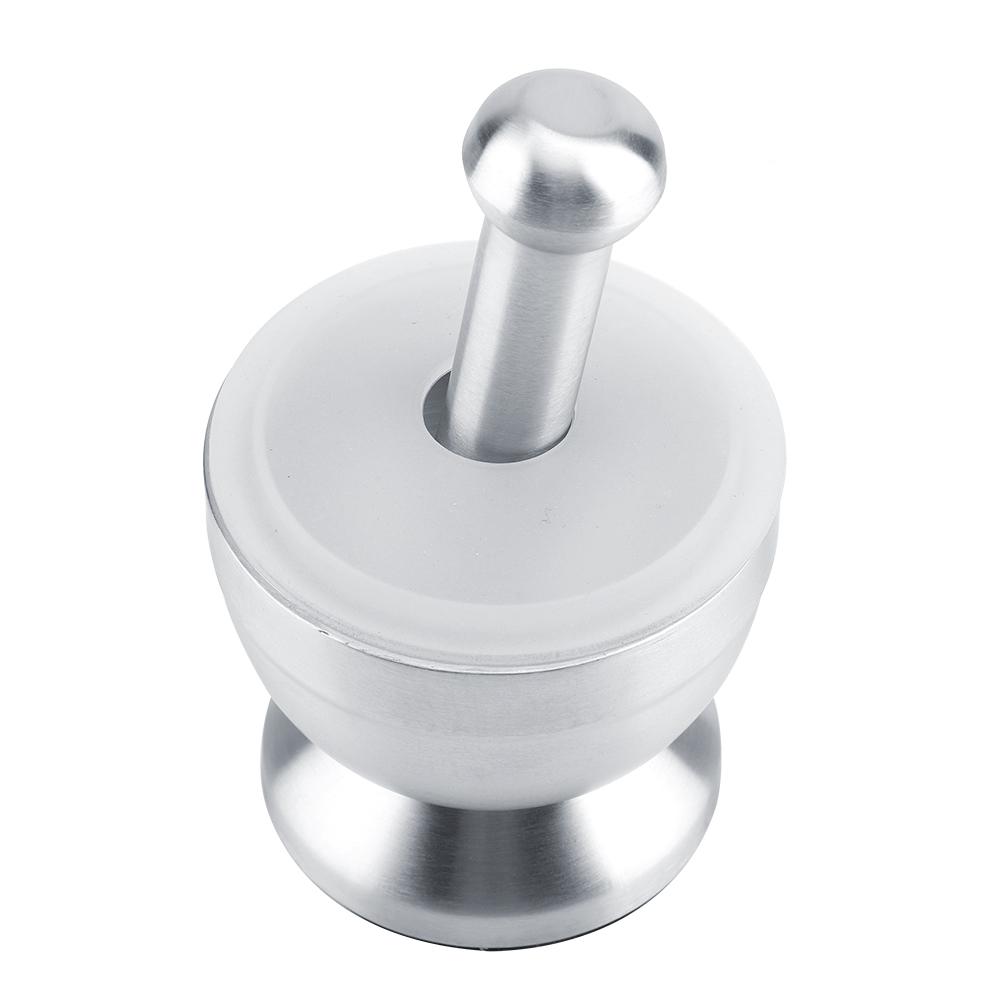 Stainless Steel Mortar Pestle Beans Garlic Spices Foodstuffs Grinder Kitchen Tool with Lid