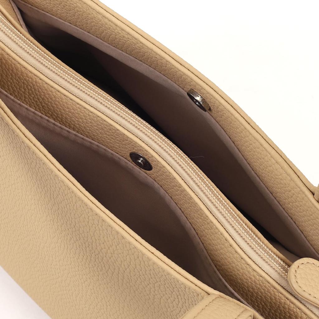 Сумка с плечевым ремнем 50901 [Kitamura] Z-0628 женская бежевая/белая