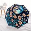 1pc Celestial Floral Print Folding Umbrella , 8 Ribs Casual Durable Lightweight Portable Travelling Umbrella For Men & Women yy250728069