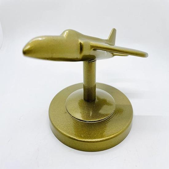 15.24 Cm Brass Finish Aeroplane Classic for Home, Office, Table Desk Decor, Showpiece Gift and Collectible