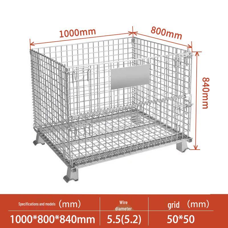 Movable Foldable Metal Storage Cage for Warehouse and Workshop Logistics
