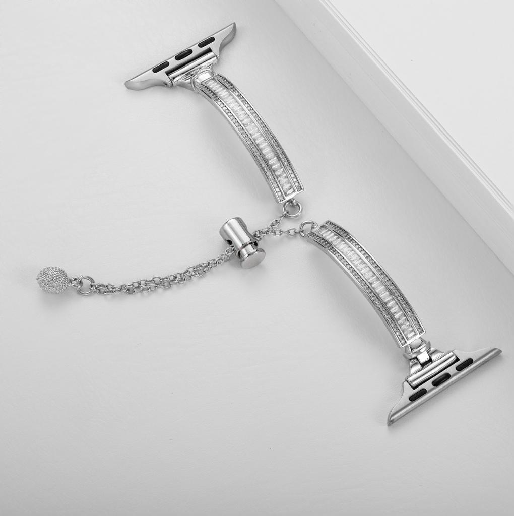 Блестящий бриллиантовый браслет для Apple Watch 38 мм 40 41 мм Женский тонкий ремешок для Iwatch Series 11 10 42 мм / 9 8 7 6 5 SE3 4 3 2 1 Ремешок