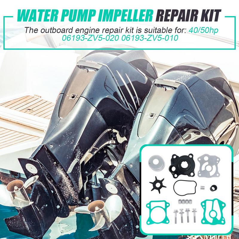 Комплект для замены крыльчатки водяного насоса Детали подвесного мотора Замена крыльчатки водяного насоса для лодки Комплект для обслуживания крыльчатки водяного насоса