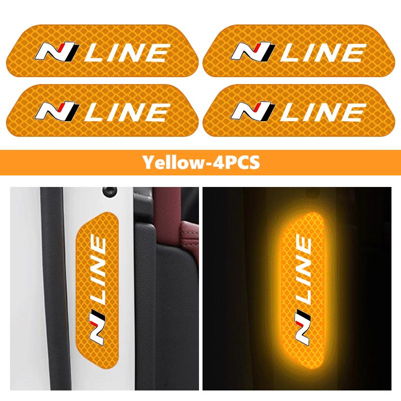 Car Door Stickers DIY Reflective Tape Warning Mark Auto Decoration For Hyundai N Line Tuscon NX4 I20 I30 I10 Sonata Elantra WW78
