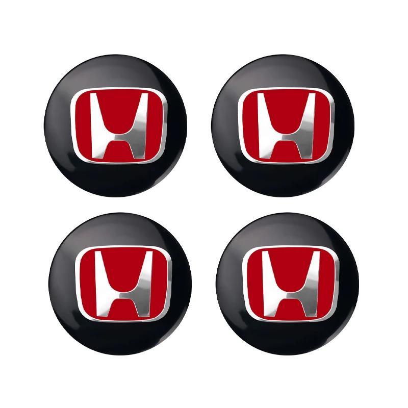4Pcs 56mm Car Wheel Center Emblem Sticker Hub Cap Badge For Honda Mugen Power TypeR Jazz City Civic Accord FIT HRV XRV CRV GK5