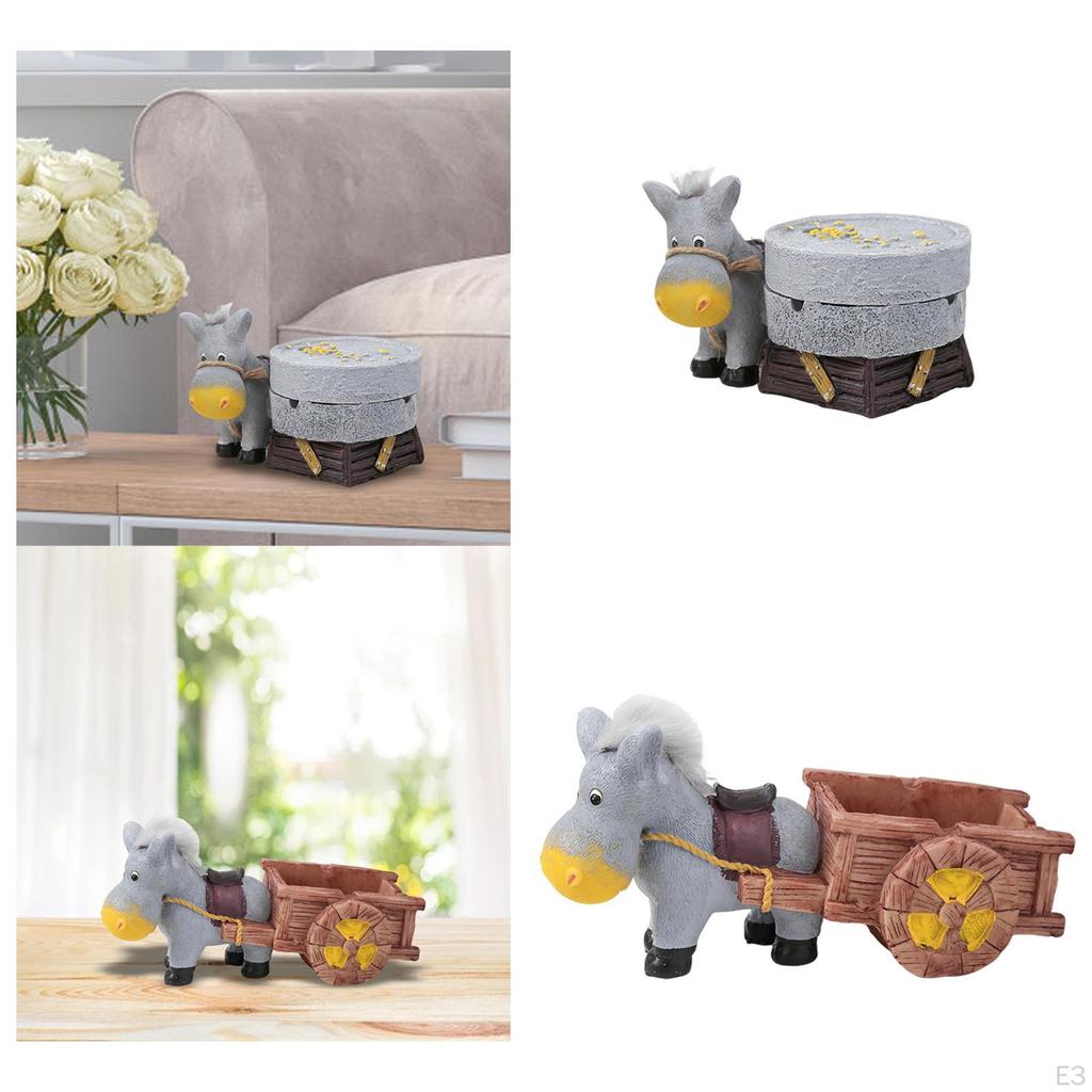 Donkey Figurine Ashtray Ash Tray Desktop Ornament for Fireplace Desk Cabinet