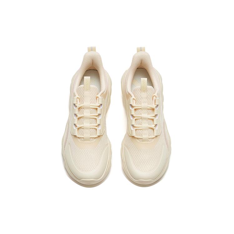 New Anta Sheepskin Cushioned Anti-Slip Wear-Resistant Breathable Lightweight Low-Top Running Shoes Women's White Pink 922235573-3