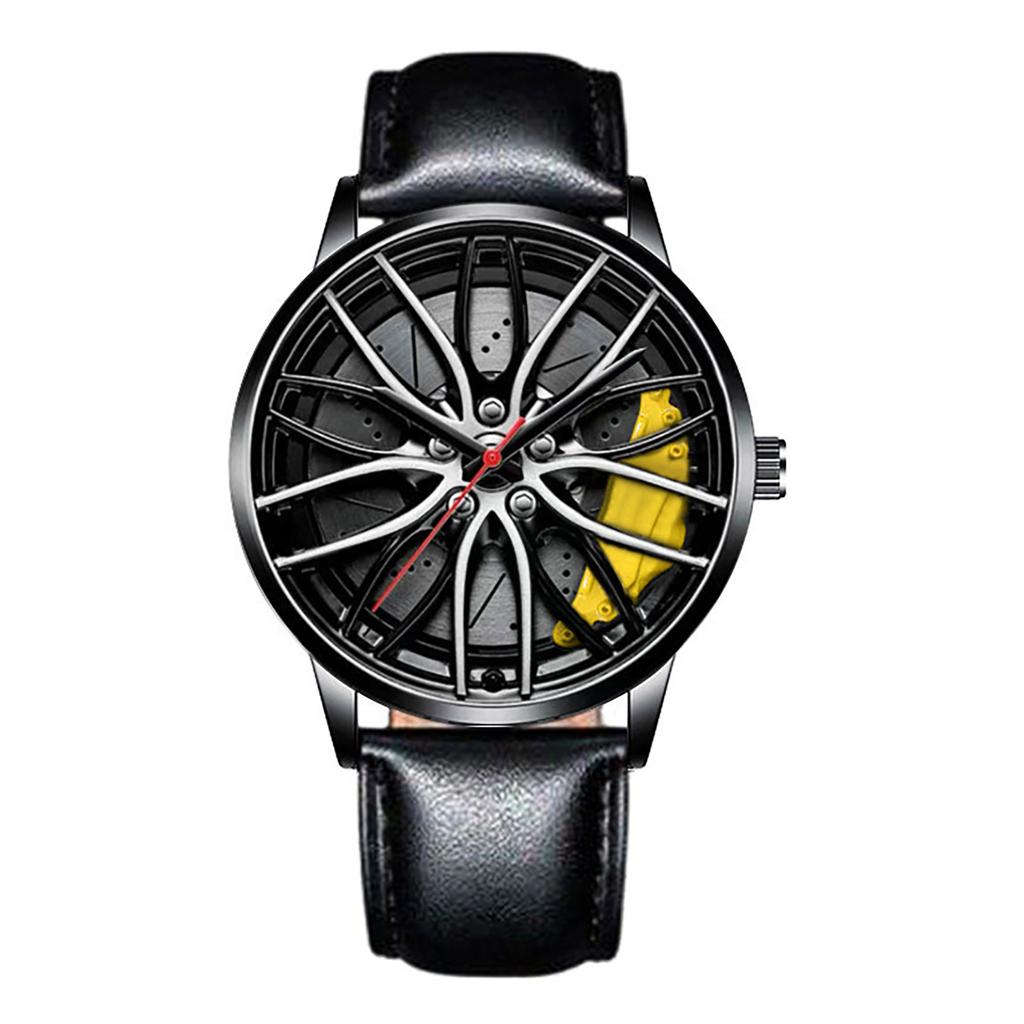 Cool And Cool Fashion Stainless Steel Men's Quartz Wristwatch Dial Sport Car Rim Wheel Hub Watch Business Luxury Wrist Watches