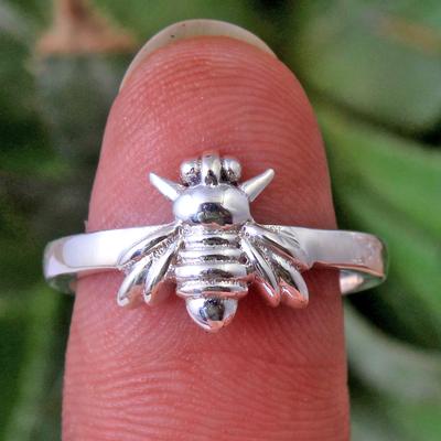 Кольцо с медовой пчелой, Кольцо унисекс, Ювелирные изделия с животными, Серебряные украшения с подвесками, Ювелирные изделия ручной работы, Серебряное кольцо
