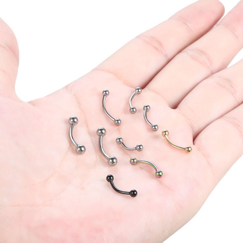 Lip Ring Stainless Steel Curved Barbell Zirconia Lip Clip Lip Clip Cuff Non-piercing Eyebrow nail