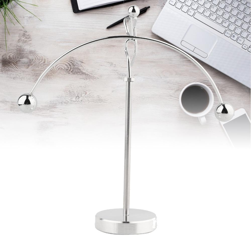 3pcs Dynamic Balancing Metal Balance Sculpture Metal Iron Swing Pendulum Desk Decor