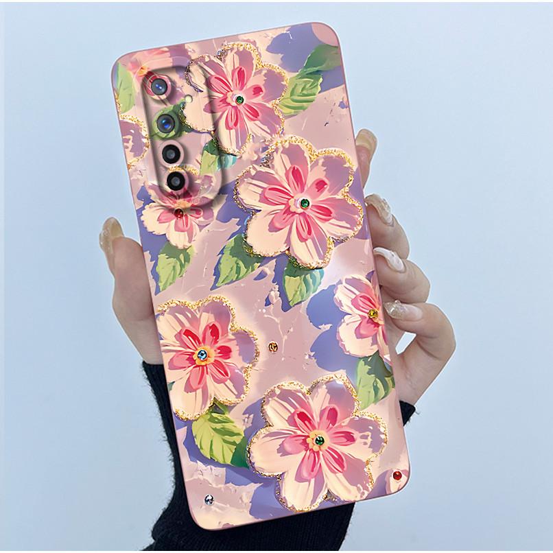 Чехол для телефона Realme 6 Чехол Realme 6s Модный Простота Масляная живопись Цветок Мягкий Жидкий силикон Оболочка Для Realme 6 Pro Funda