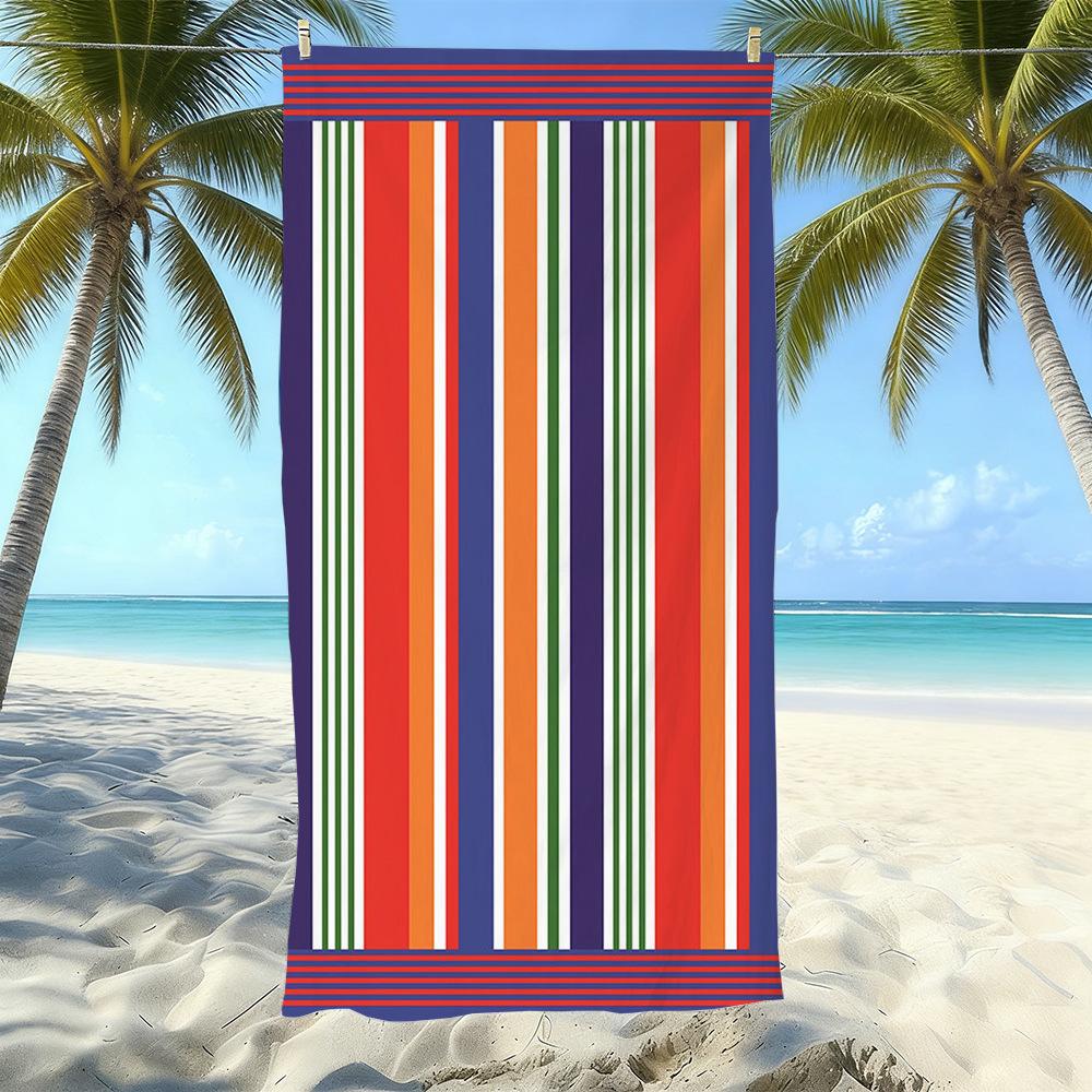 Seaside Microfiber Beach Towel, Water-Absorbing Quick-Drying Double-Sided Velvet Printed Bath Towel