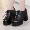 Fashion T Platform Walk Show 8cm High Heels Thick Heels New Autumn Velvet Waterproof Platform Women Single Shoes Big Size 32-43
