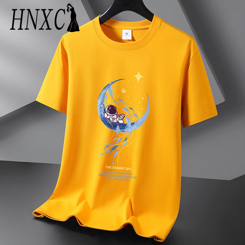 Футболка с коротким рукавом из хлопка HNXC, мужская модная свободная рубашка с коротким рукавом и принтом «Сострадательная рубашка»
