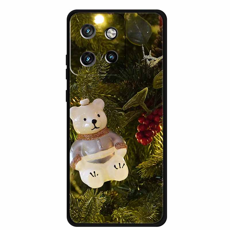 Christmas Cover For Motorola Moto G75 5G Black Silicone Cases TPU Santa Claus Christmas Tree Cover Deer For Moto G75 5G TPU case
