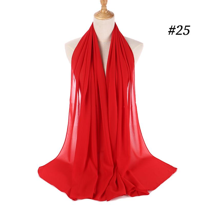 Мусульманский шифоновый шарф-хиджаб с пузырьками, женский однотонный мягкий длинный платок и накидка Жоржет, исламские платки на голову, женские хиджабы