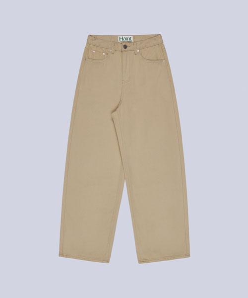 HAINT Eve Wide Straight Pants_Beige