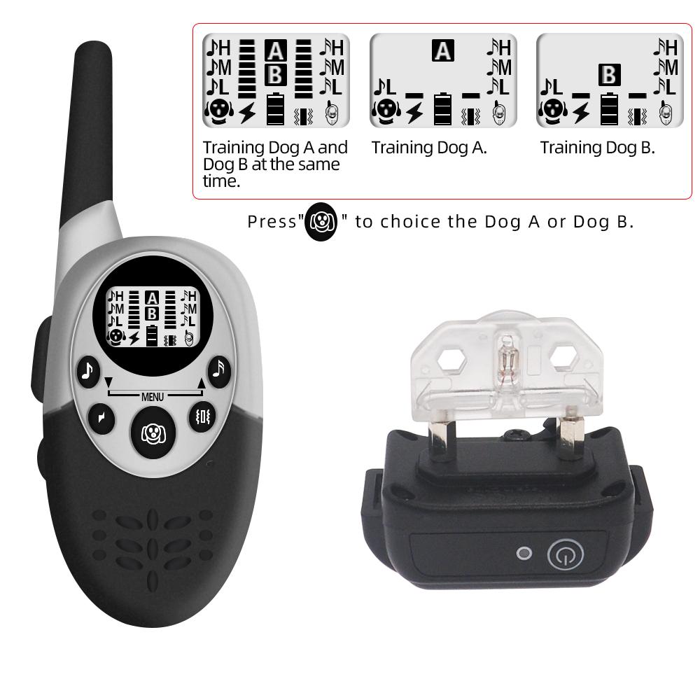 1000m Waterproof Dog Training Collar Rechargeable Anti Barking Control Sound Remind Vibration Shock Receiver