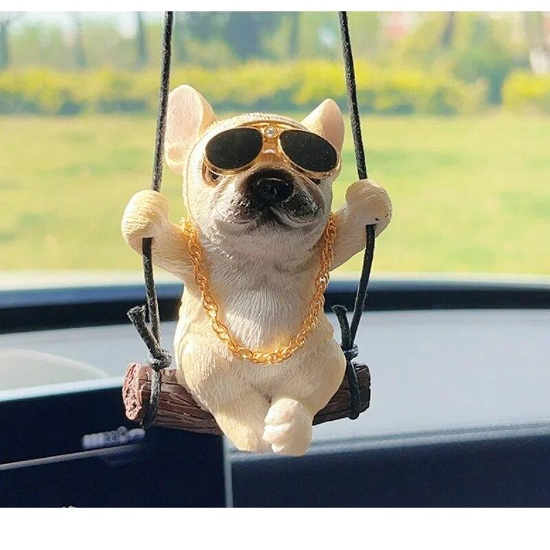 Смола милая собака аниме автомобильные аксессуары качели бульдог кулон авто зеркало заднего вида украшения подарок на день рождения аксессуары для пар
