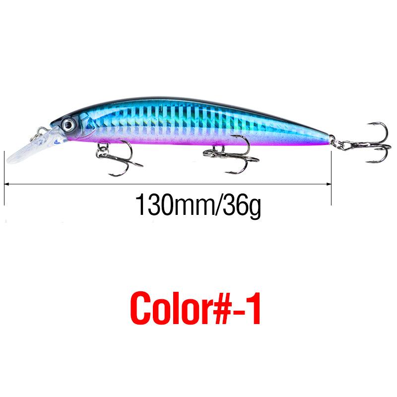 1 шт. 130 мм/36 г Имитация малек Рыболовная приманка Лазерная гравировка Дальний заброс Жесткая приманка с 3 тройными крючками Колеблющаяся Рыболовная Снасть