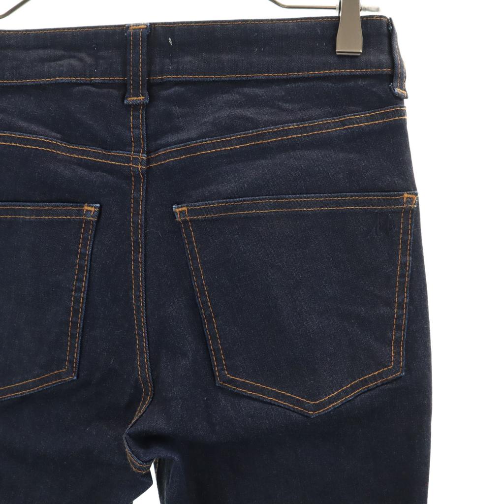 Mila Owen Hem Slit Denim Pants 1 Navy Jeans Stretch Women Used