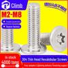 304 Stainless Steel Plum Head Machine Screw, Flat Head, M2/M3/M4