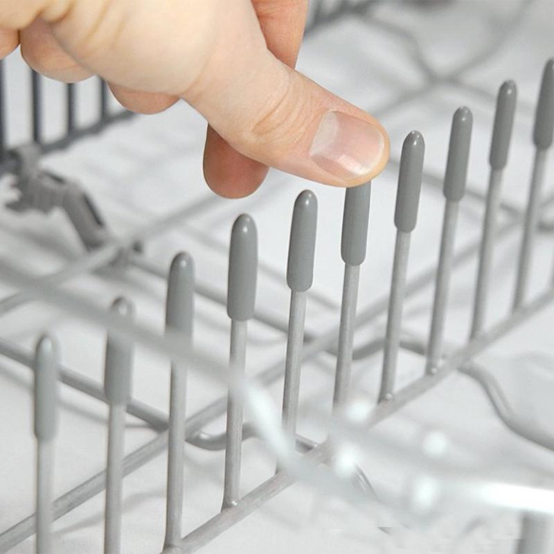 100Pcs Dishwasher Rack Caps Tip Cover Cap Flexible Round End Cap Protective Sleeves For Sharp Article To Prevent Collision Cover