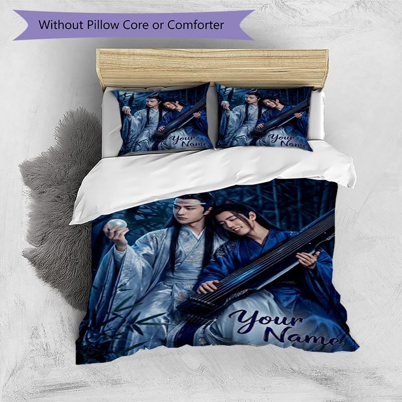 3pcs Custom Name Era Dreams Printed Bedding Set Duvet Cover Closure Includes 1 Duvet Cover & 2 Pillowcases, Soft and Comfortable for All Seasons.
