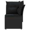 Garden Armchair Sofa with Corner Sofa 2 Pieces Black PE Rattan