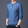 Мужская футболка с длинным рукавом, мужская осенняя футболка с буквенным принтом снизу, мужская футболка на пуговицах, мужская одежда