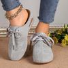 Casual Slippers with Women's Lace Up Wedge Heel and Oversized Hollow Out Slippers