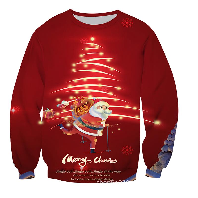 2023 Рождество Хэллоуин узор повседневный свитер с длинными рукавами модный спортивный свитер с круглым вырезом