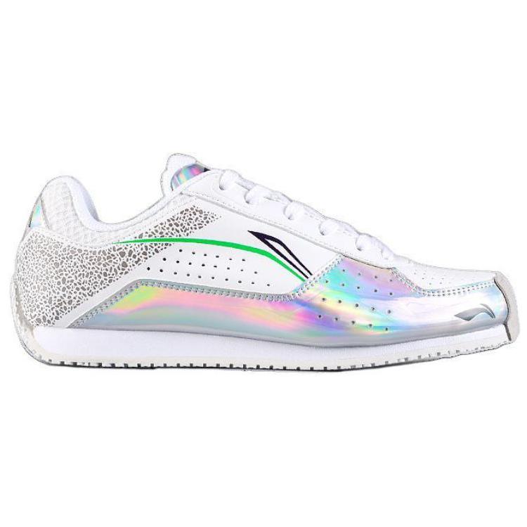 Li-Ning Удобные нескользящие износостойкие легкие низкие кроссовки унисекс серебряные LDAT101-1