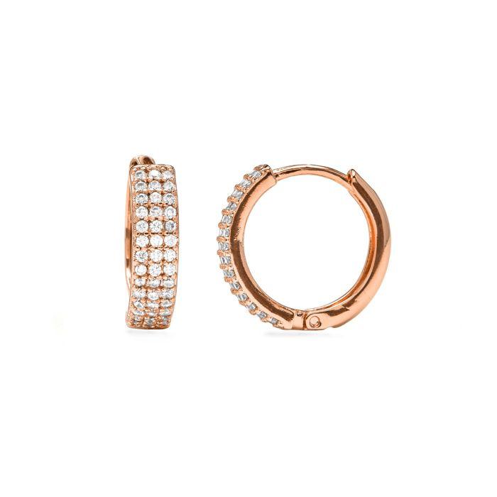 Boucles d'oreilles - LUXENTER - Checkti - Argent sterling 925 - Zircone cubique - Plaqué rhodium