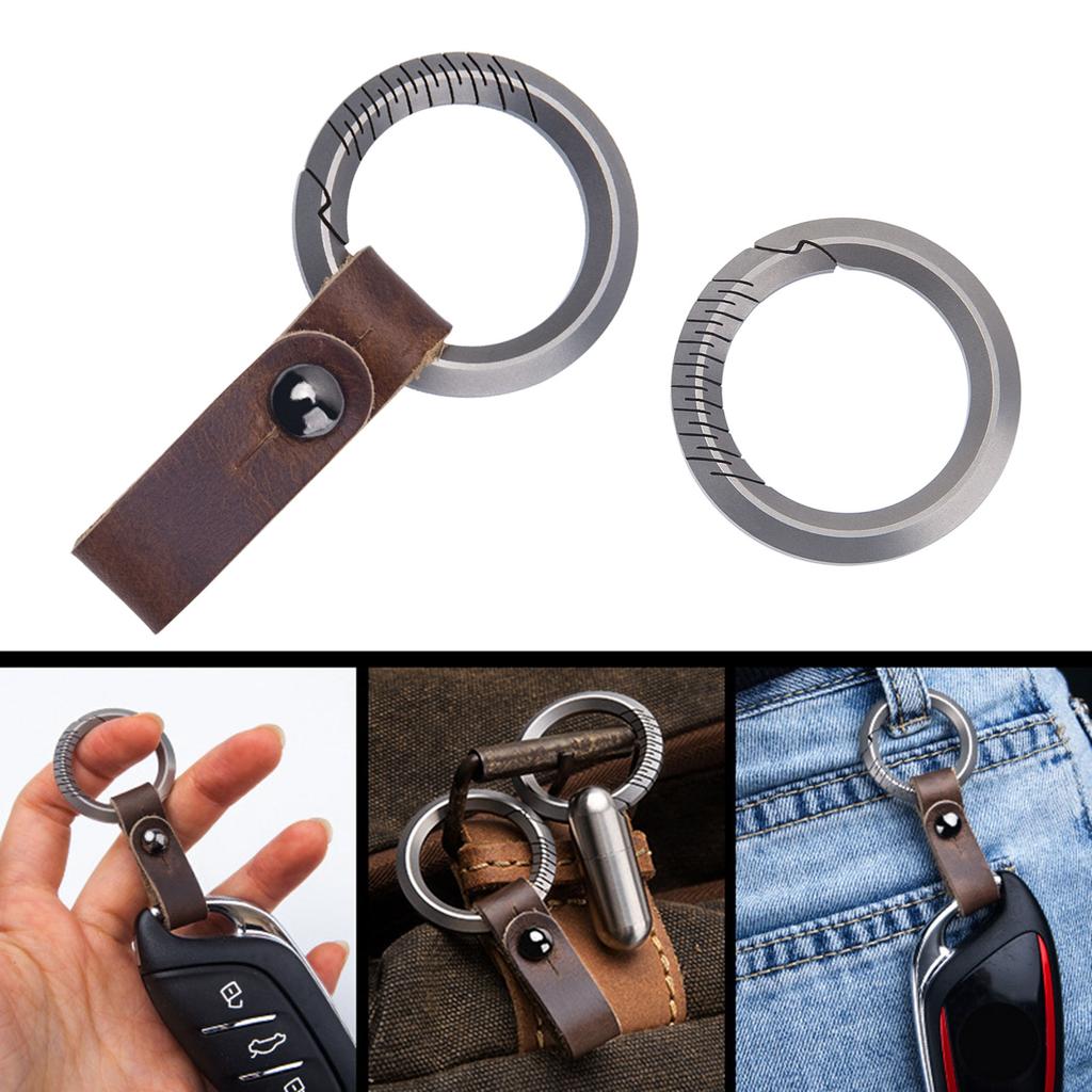 Брелок для ключей автомобиля для женщин и мужчин Брелок-брелок Кожаный титановый сплав Брелок для автомобильных ключей Съемный держатель для автомобильных ключей
