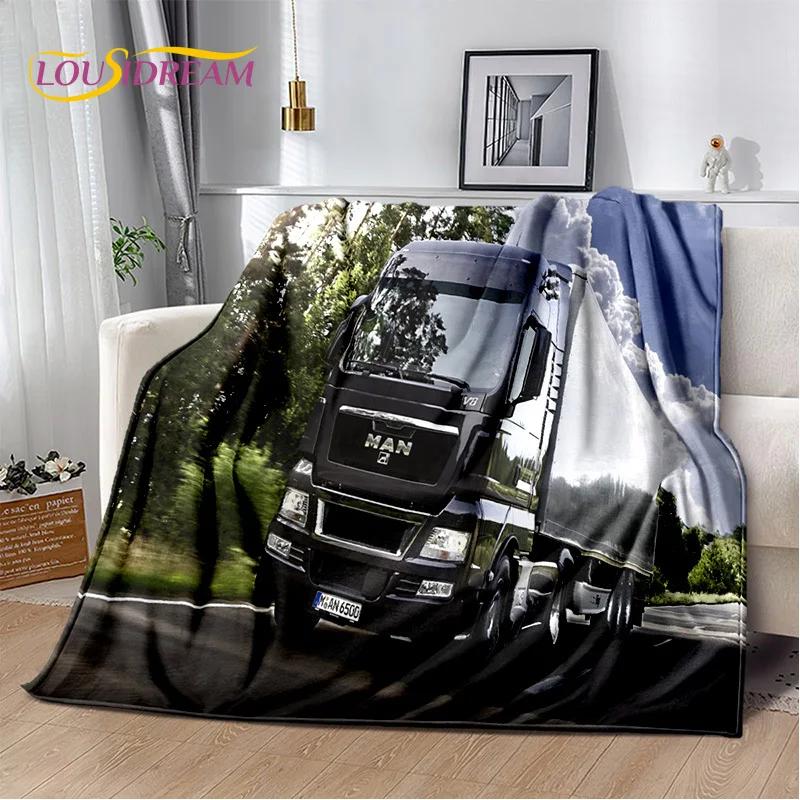 MAN Truck Lorry 3D Printing Soft Flannel Blankets,Throw Blanket Comfortable Blanket for Picnic Beds Sofa Home Bedroom Gifts kids