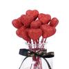 10pcs Red Pink Heart Cake Toppers Love Vase Picks Decor  Wedding Flower Bouquet