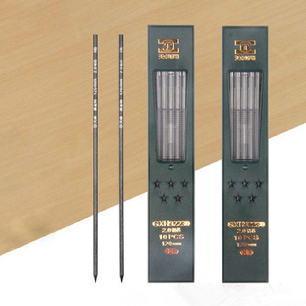 10 Pcs/box 2.0mm Black HB/2B Lead Mechanical Pencil Refill Student Stationery for School Supplies