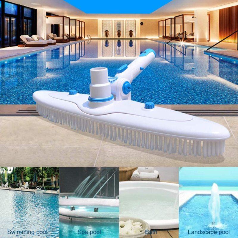 Щетка для бассейна Инструмент для очистки стен пола бассейна Вакуумная насадка поглощает метлу для удаления водорослей Скруббер