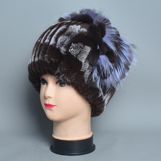 Новая роскошная женская меховая шапка на зиму, ручная работа, шапка из натурального меха кролика рекс, лисы, пушистый женский меховой головной убор, брендовые теплые шапки, шапка