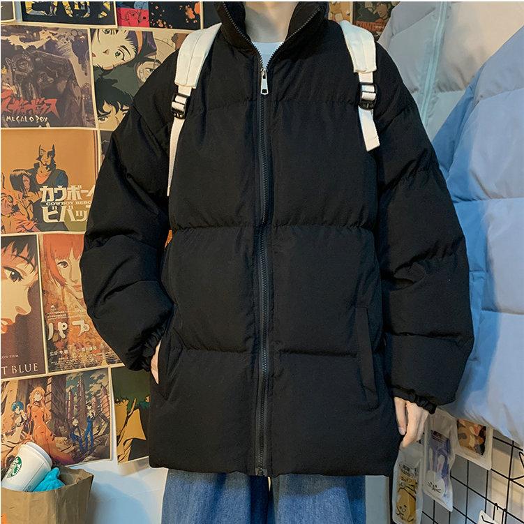 Уличная одежда, повседневные теплые мужские зимние куртки, однотонная модная мужская парка с воротником-стойкой