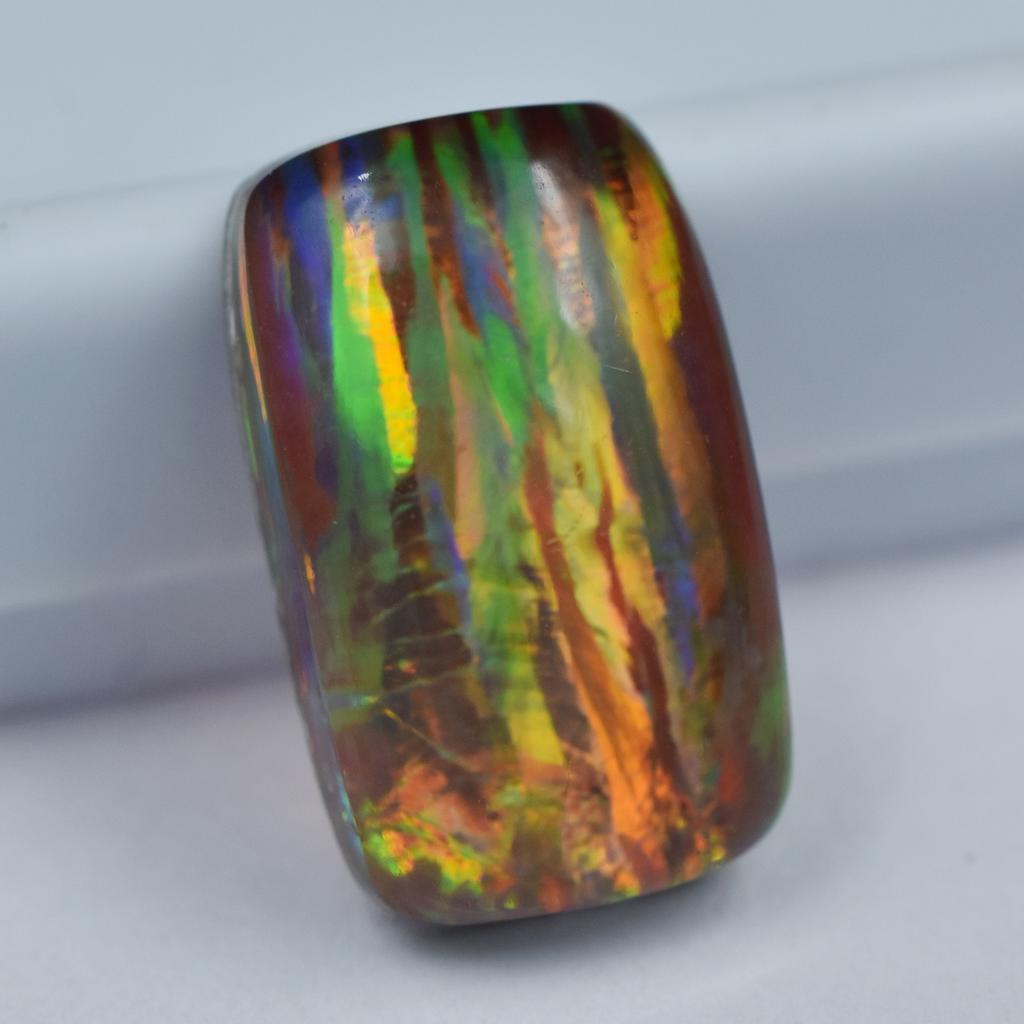 Lab-Created Opal Loose Gemstone 6.55 ct Cushion Cut Multi-Color October Birthday Birthstone